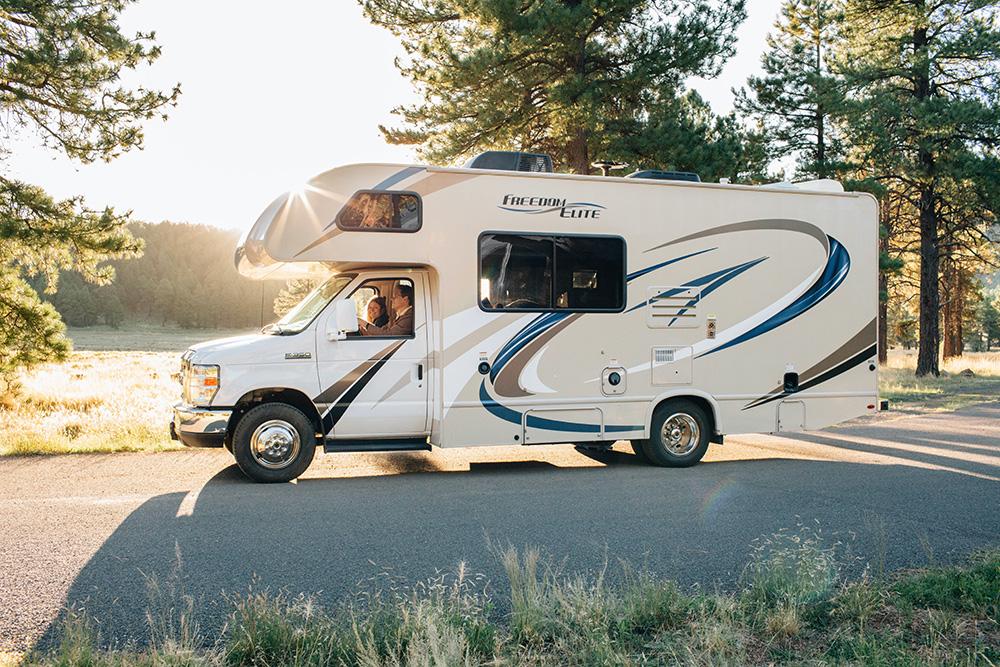 People travelling in an RV